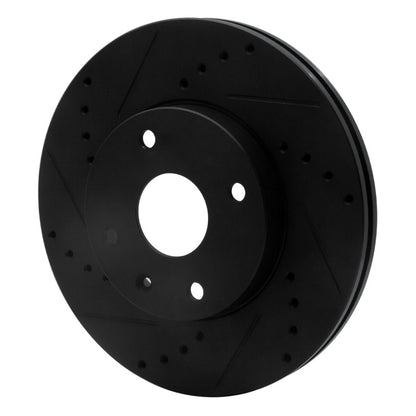 R1 Concepts R1 04-10 Chevrolet Epica (USA/Canada) Front Left Drilled & Slotted Black Brake Rotor