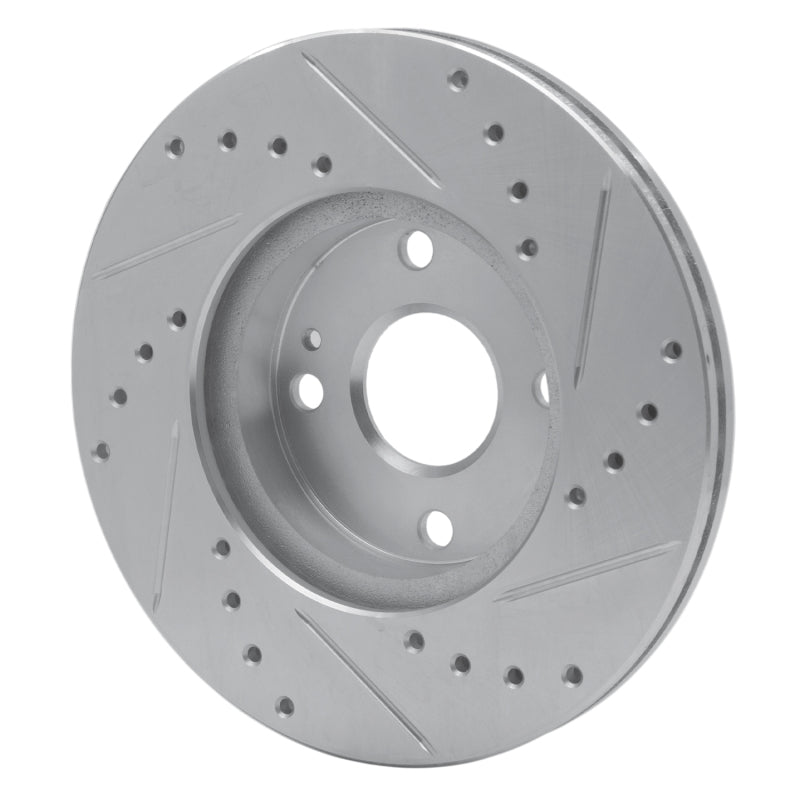 R1 Concepts R1 94-02 Mazda Miata Front Left Drilled & Slotted Silver Brake Rotor