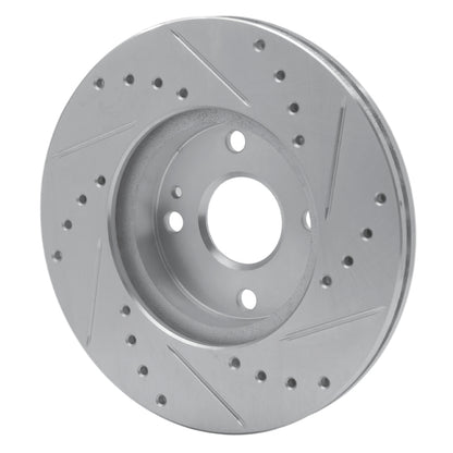 R1 Concepts R1 94-02 Mazda Miata Front Left Drilled & Slotted Silver Brake Rotor
