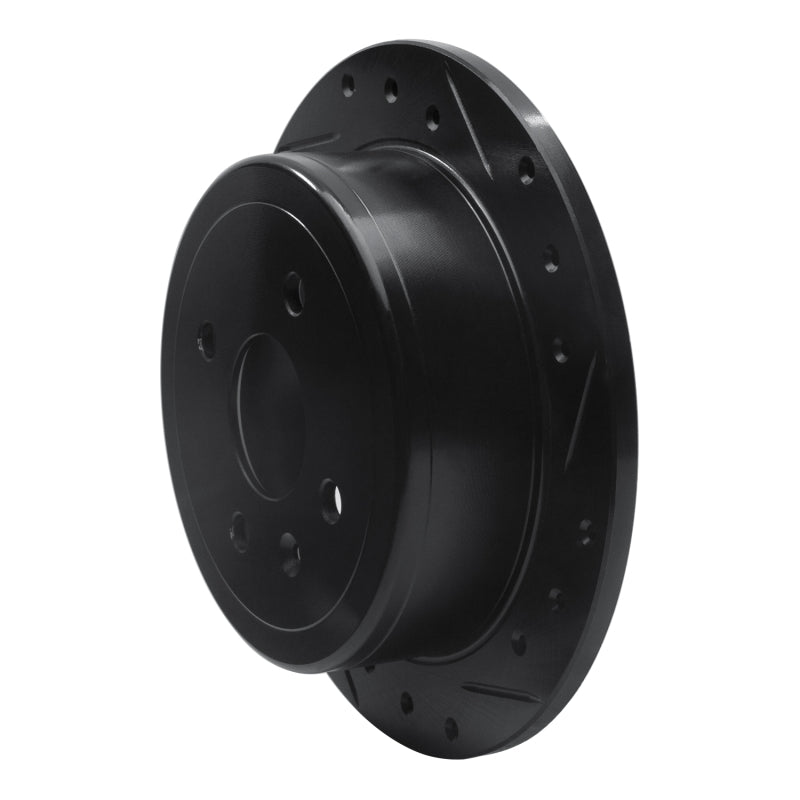 R1 Concepts R1 99-02 Daewoo Nubira Rear Right Drilled & Slotted Black Brake Rotor