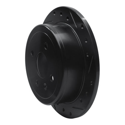 R1 Concepts R1 99-02 Daewoo Nubira Rear Right Drilled & Slotted Black Brake Rotor