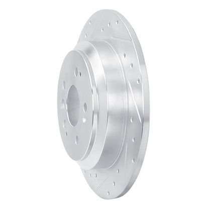 R1 Concepts R1 16-25 Honda Pilot Rear Left Drilled & Slotted Silver Brake Rotor