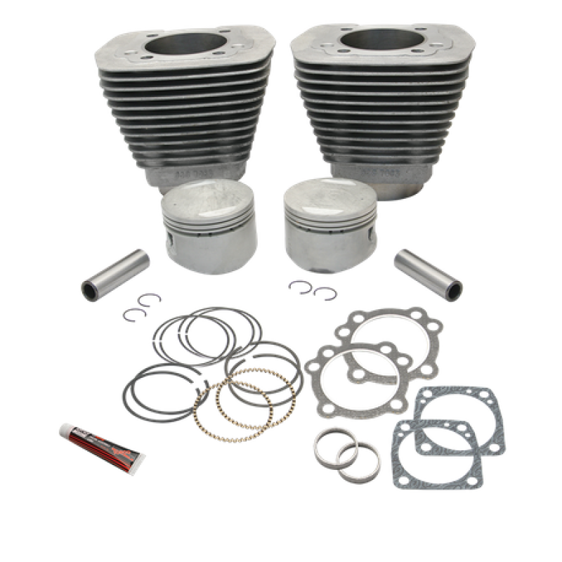 S&S Cycle S&S Cylinder 84-99 BT w/Super Stock Cylinder Heads 89in 3 1/2in Bore Cylinder & Piston Kit - Natural