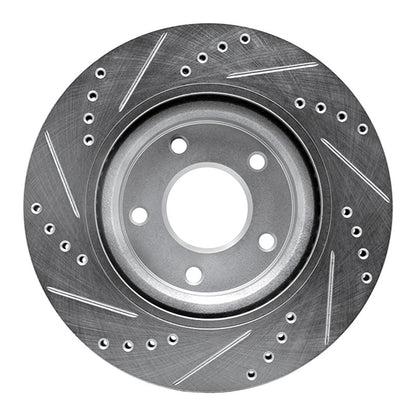 R1 Concepts R1 07-13 Nissan Altima Front Right Drilled & Slotted Silver Brake Rotor