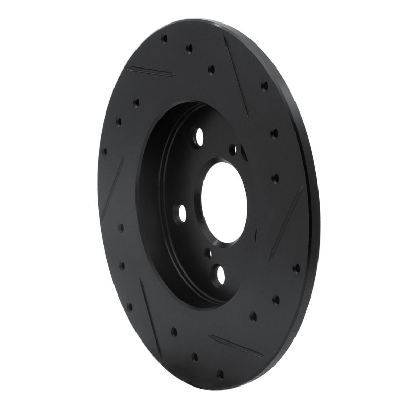 R1 Concepts R1 08-18 Pontiac Vibe Rear Left Drilled & Slotted Black Brake Rotor