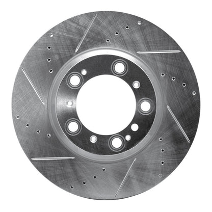 R1 Concepts R1 99-23 Porsche 911 Left Rear Drilled & Slotted Silver Brake Rotor