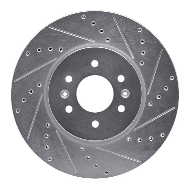 R1 Concepts R1 09-10 Kia BORREGO Front Right Drilled & Slotted Silver Brake Rotor