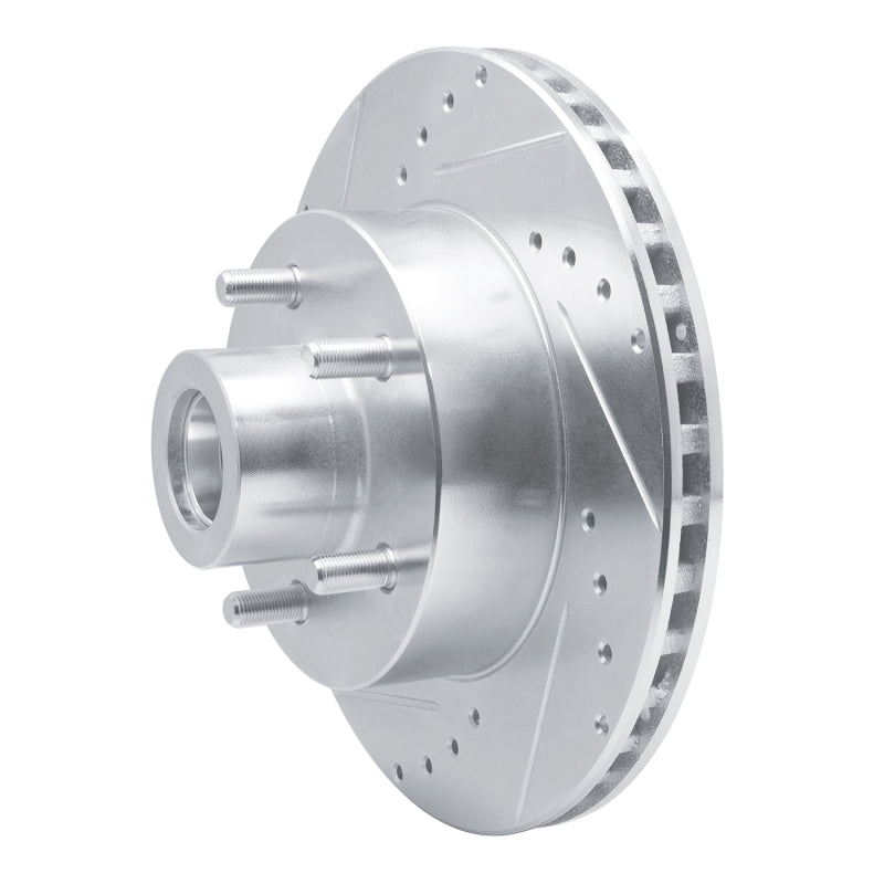 R1 Concepts R1 87-90 Dodge DAKOTA RWD Front Left Drilled & Slotted Silver Brake Rotor