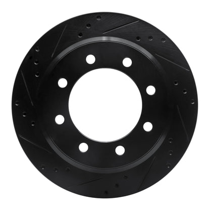 R1 Concepts R1 08-25 Ford E-150 Rear Left Drilled & Slotted Black Brake Rotor