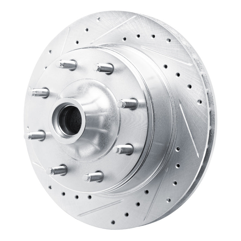 R1 Concepts R1 80-85 Ford F-250 2WD (Excl Super Duty) Front Left Drilled & Slotted Silver Brake Rotor