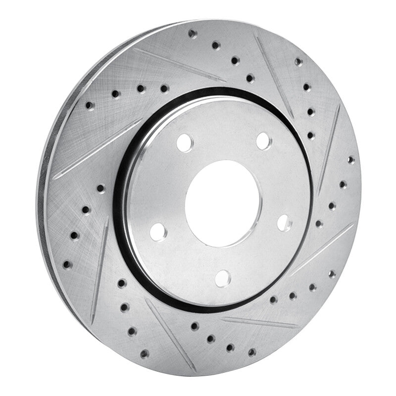R1 Concepts R1 08-16 Chrysler Town & Country Front Right Drilled & Slotted Silver Brake Rotor