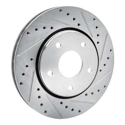 R1 Concepts R1 08-16 Chrysler Town & Country Front Right Drilled & Slotted Silver Brake Rotor