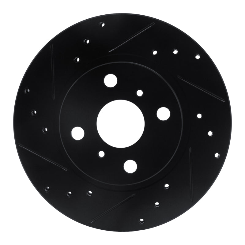 R1 Concepts R1 87-92 Geo Prizm Front Left Drilled & Slotted Black Brake Rotor