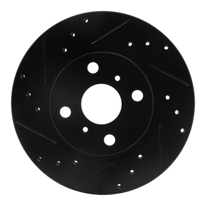 R1 Concepts R1 87-92 Geo Prizm Front Left Drilled & Slotted Black Brake Rotor