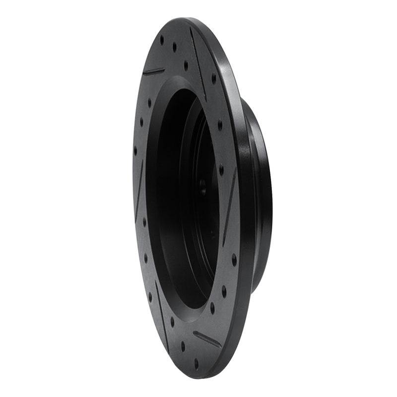 R1 Concepts R1 86-96 Acura Legend Rear Left Drilled & Slotted Black Brake Rotor