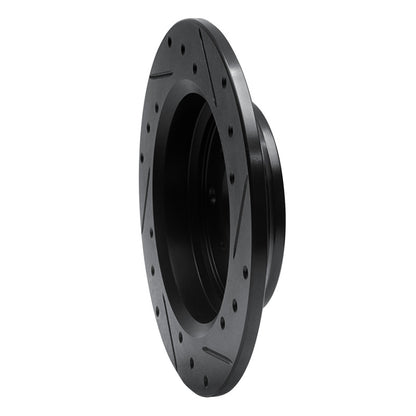R1 Concepts R1 86-96 Acura Legend Rear Left Drilled & Slotted Black Brake Rotor