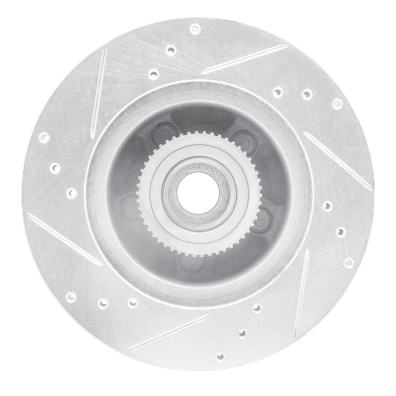 R1 Concepts R1 90-91 Ford Country Squire Front Right Drilled & Slotted Silver Brake Rotor