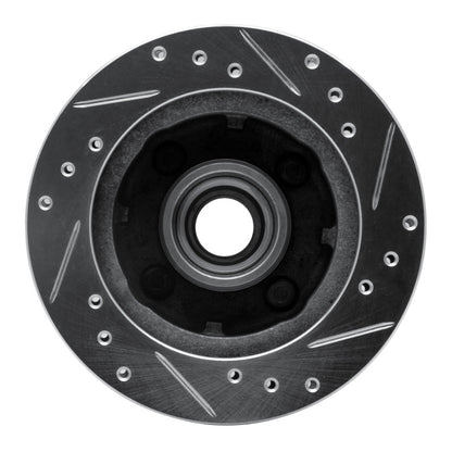 R1 Concepts R1 79-81 Ford Mustang Front Left Drilled & Slotted Silver Brake Rotor