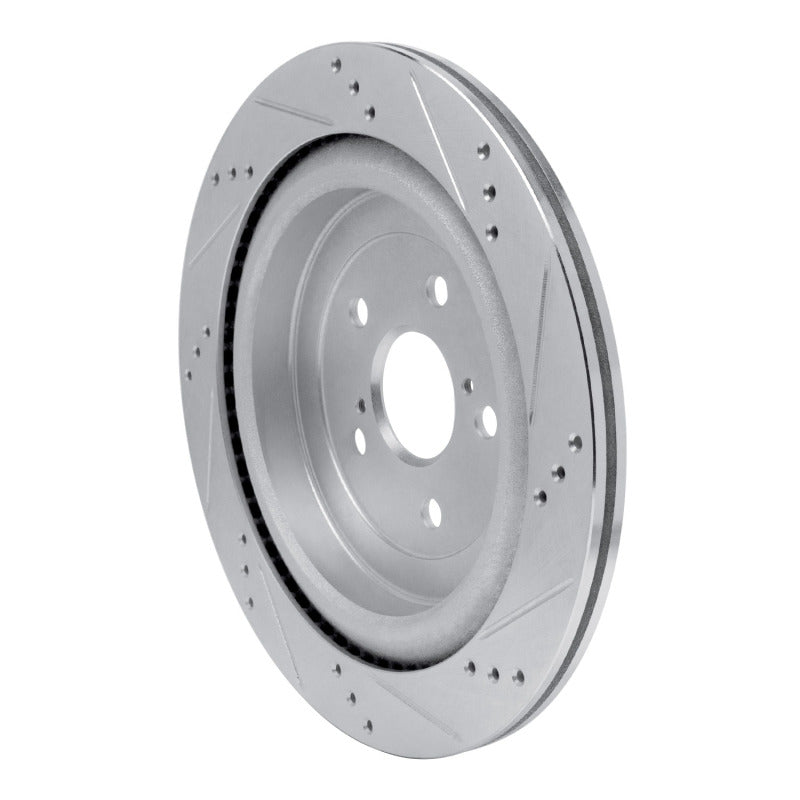 R1 Concepts R1 16-22 Lexus RX450hL Rear Left Drilled & Slotted Silver Brake Rotor