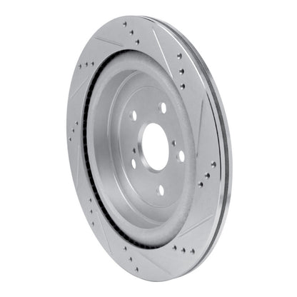 R1 Concepts R1 16-22 Lexus RX450hL Rear Left Drilled & Slotted Silver Brake Rotor