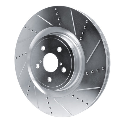 R1 Concepts R1 15-22 Lexus RC F Right Front Drilled & Slotted Silver Brake Rotor