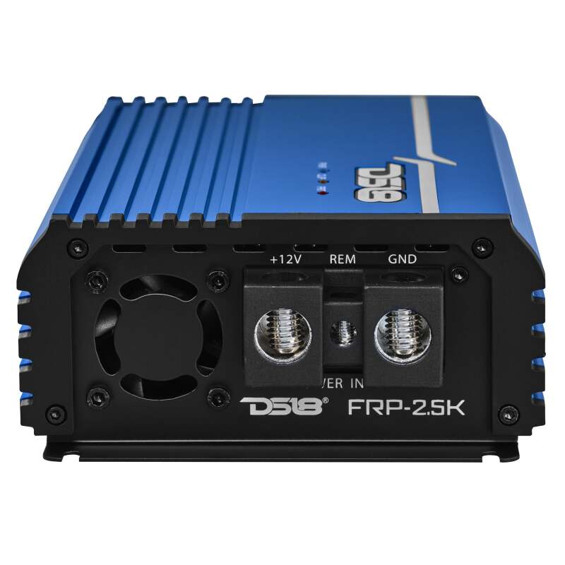 DS18 1-Channel Amp Class D Full-Range Monoblock 2500 Watts RMS/1ohm Blue
