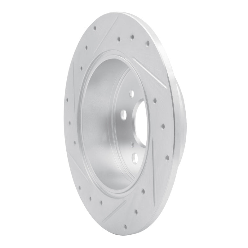 R1 Concepts R1 99-03 Lexus RX300 Rear Right Drilled & Slotted Silver Brake Rotor