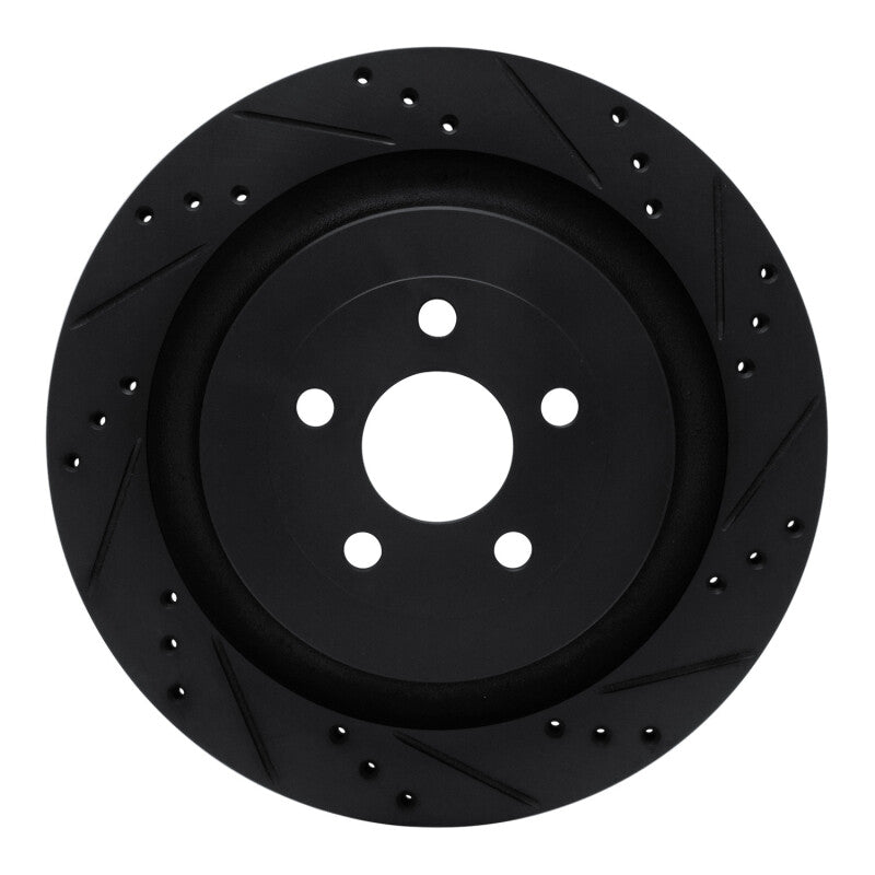 R1 Concepts R1 19-24 Ford Edge Rear Right Drilled & Slotted Black Brake Rotor
