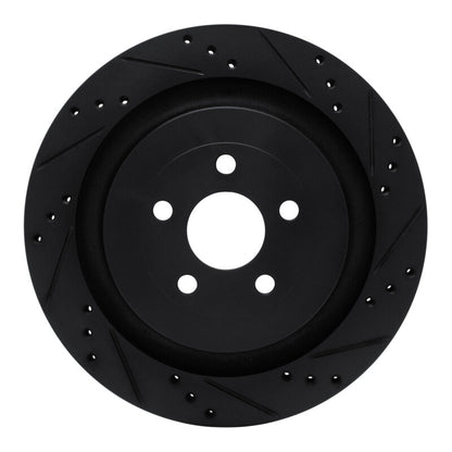 R1 Concepts R1 19-24 Ford Edge Rear Right Drilled & Slotted Black Brake Rotor