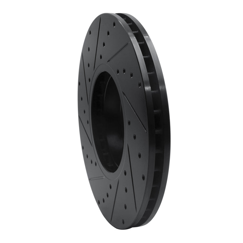 R1 Concepts R1 07-19 BMW X6 Front Right Drilled & Slotted Black Brake Rotor