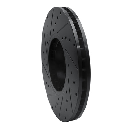 R1 Concepts R1 07-19 BMW X6 Front Right Drilled & Slotted Black Brake Rotor