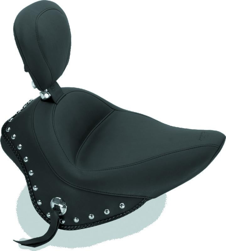 Mustang Motorcycle Mustang 11-13 Harley Blackline,12-17 Slim/Slim S Wide Touring Solo Seat w/DBR Studs - Black