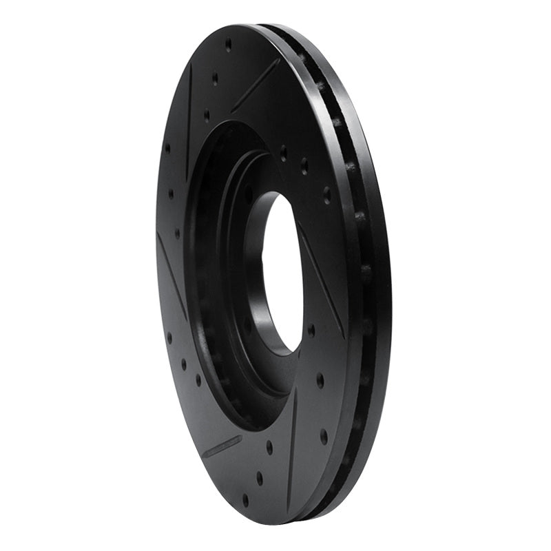 R1 Concepts R1 92-98 Hyundai Elantra Front Right Drilled & Slotted Black Brake Rotor