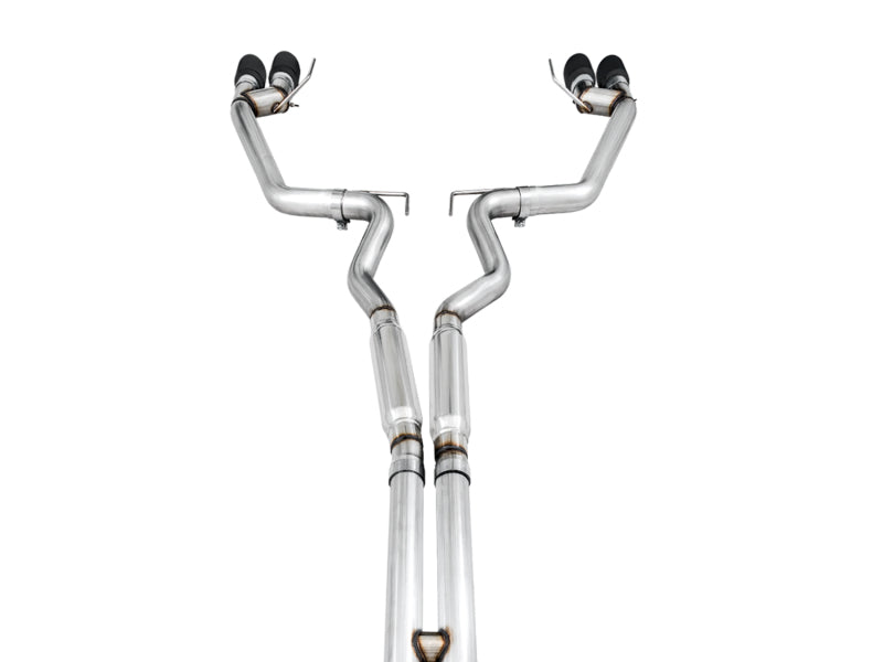 AWE Tuning 2018+ Ford Mustang GT (S550) Cat-Back Exhaust - Track Edition (Quad Diamond Black Tips)