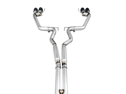AWE Tuning 2018+ Ford Mustang GT (S550) Cat-Back Exhaust - Track Edition (Quad Diamond Black Tips)