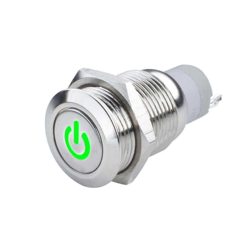 ORACLE Lighting Oracle Pre-Wired Power Symbol Momentary Flush Mount LED Switch - Green