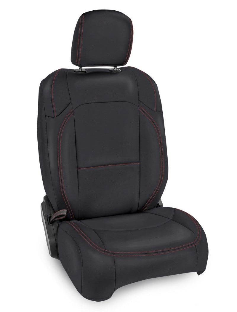 PRP Seats PRP 2018+ Jeep Wrangler JLU/4 Door/Gladiator/Rubicon Front Seat Cover (Pair) -Black w/ Red Stitching