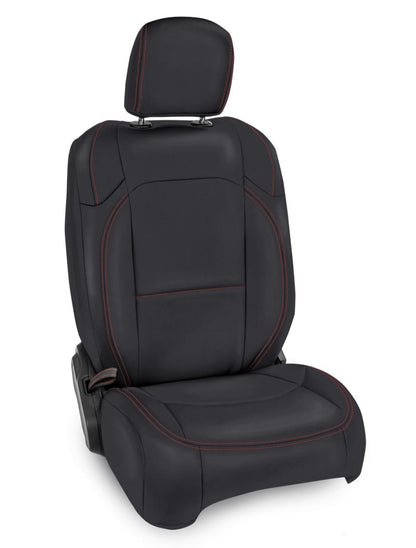 PRP Seats PRP 2018+ Jeep Wrangler JLU/4 Door/Gladiator/Rubicon Front Seat Cover (Pair) -Black w/ Red Stitching