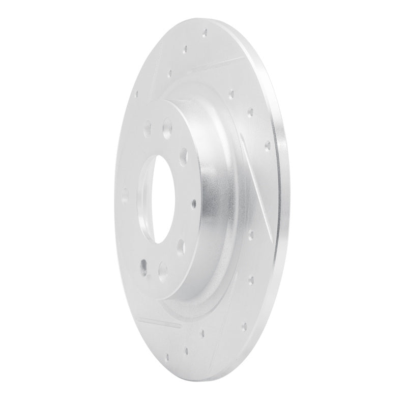 R1 Concepts R1 16-18 Mazda CX-3 Rear Left Drilled & Slotted Silver Brake Rotor