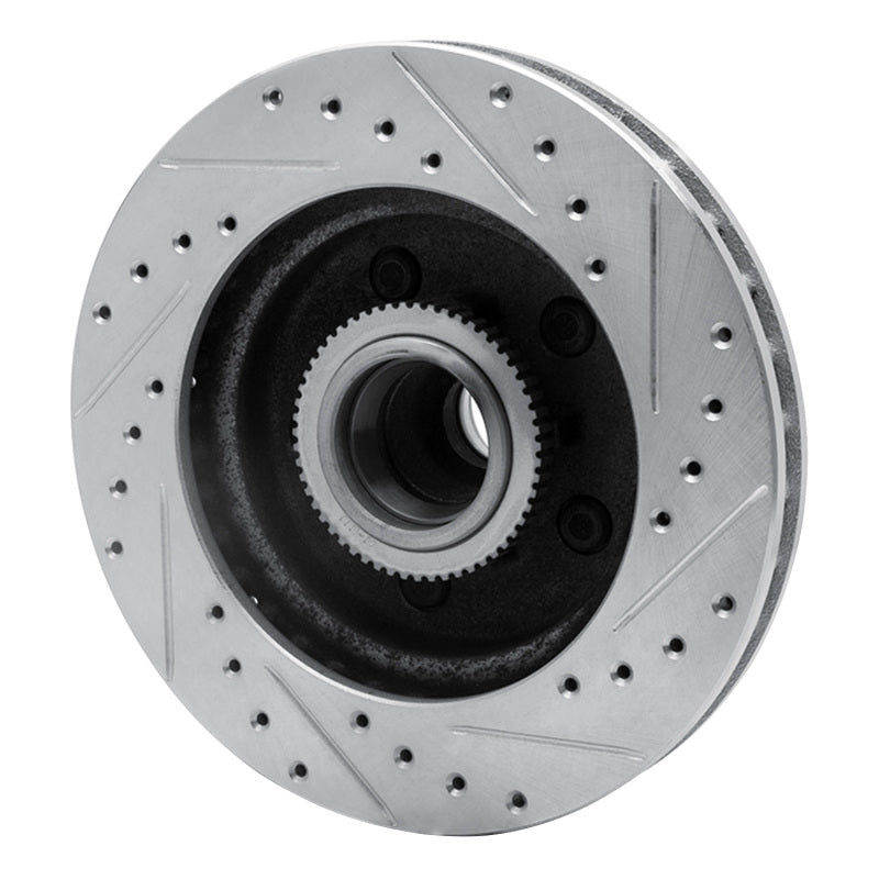 R1 Concepts R1 1992-2002 Chevrolet C1500 Front Left Drilled & Slotted Silver Brake Rotor