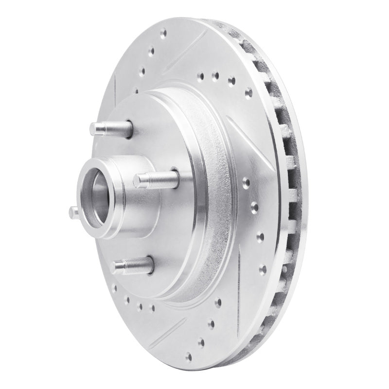R1 Concepts R1 87-88 Ford Thunderbird Front Left Drilled & Slotted Silver Brake Rotor