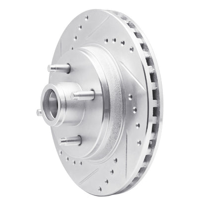 R1 Concepts R1 87-88 Ford Thunderbird Front Left Drilled & Slotted Silver Brake Rotor
