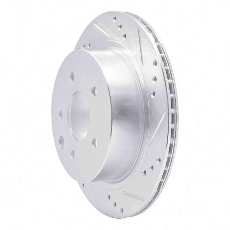 R1 Concepts R1 02-06 Infiniti M45 Rear Right Drilled & Slotted Silver Brake Rotor