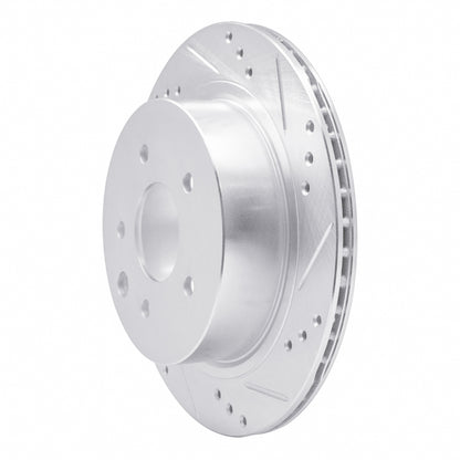 R1 Concepts R1 02-06 Infiniti M45 Rear Right Drilled & Slotted Silver Brake Rotor