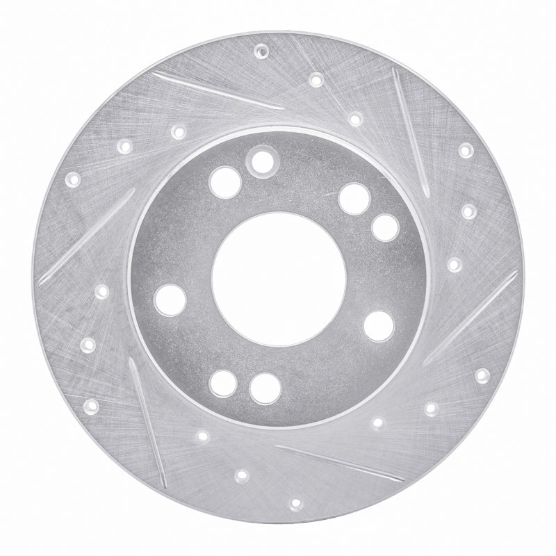 R1 Concepts R1 83-89 Mercedes-Benz 190D Front Right Drilled & Slotted Silver Brake Rotor