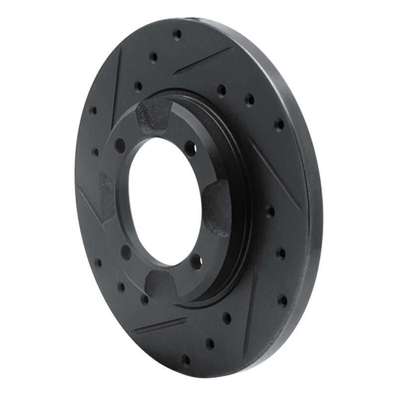 R1 Concepts R1 85-91 Dodge COLT Front Left Drilled & Slotted Black Brake Rotor