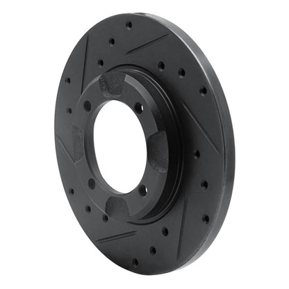 R1 Concepts R1 85-91 Dodge COLT Front Left Drilled & Slotted Black Brake Rotor