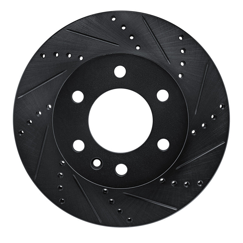 R1 Concepts R1 06-25 American Coach Patriot Front Right Drilled & Slotted Black Brake Rotor