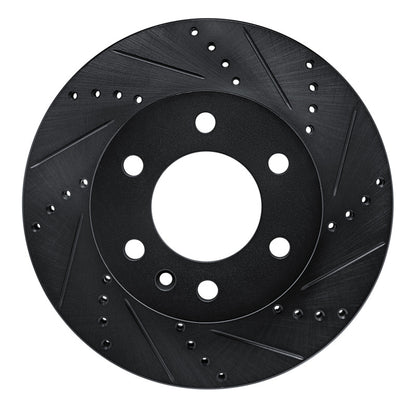 R1 Concepts R1 06-25 American Coach Patriot Front Right Drilled & Slotted Black Brake Rotor