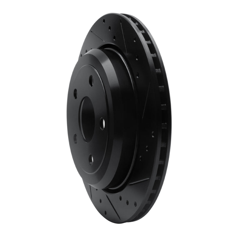 R1 Concepts R1 11-25 Dodge Durango Rear Right Drilled & Slotted Black Brake Rotor